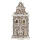 Gingerbread house met LED 17x15x35 cm Bruin Kunststof