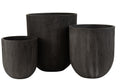J-Line vaas Rond - keramiek - zwart - 3 stuks - Ø 55 cm