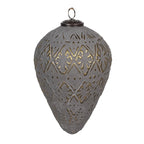 Kerstbal 15 cm Grijs Glas Kerstboomversiering