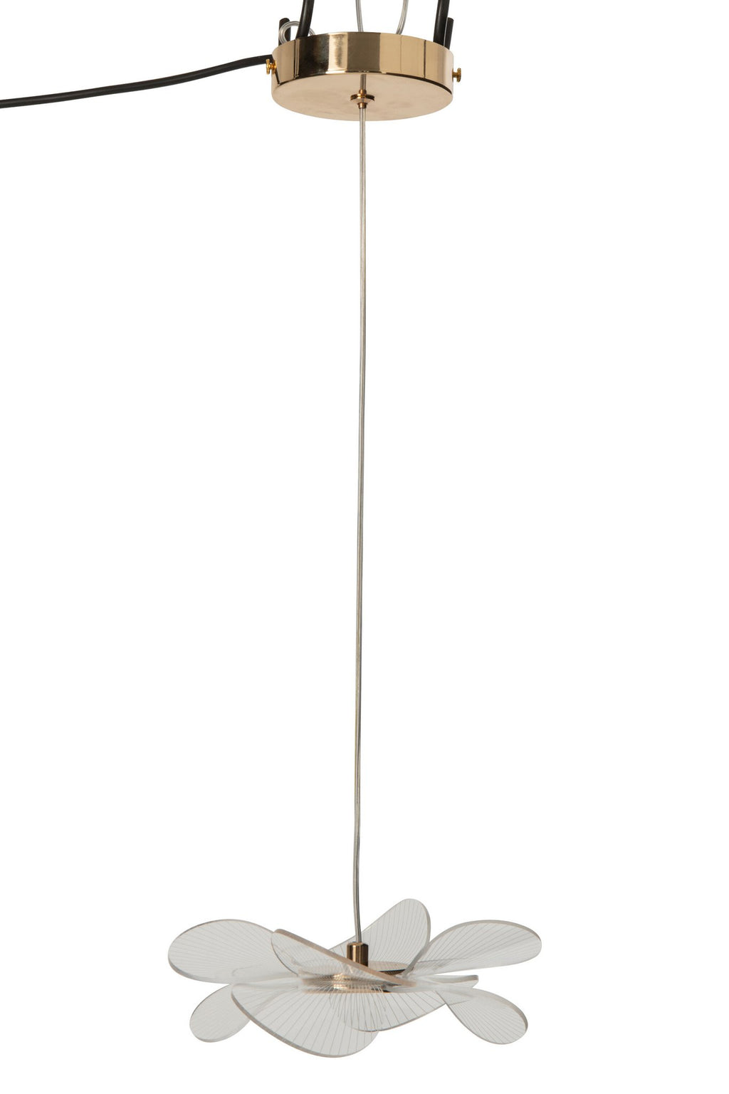 J-Line plafondlamp bloem - acryl - goud - small