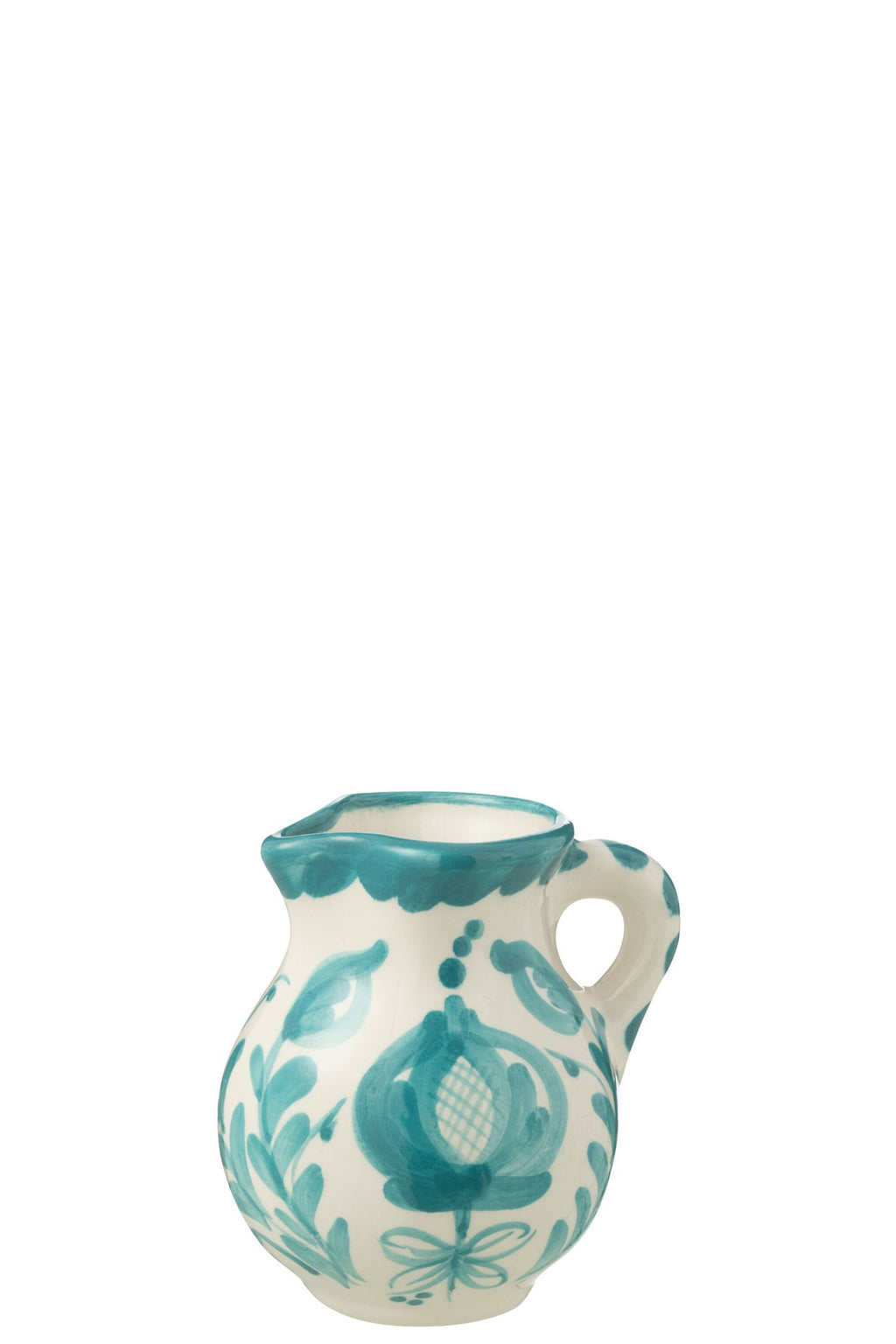 J-Line karaf Granada - keramiek - wit/aqua - small