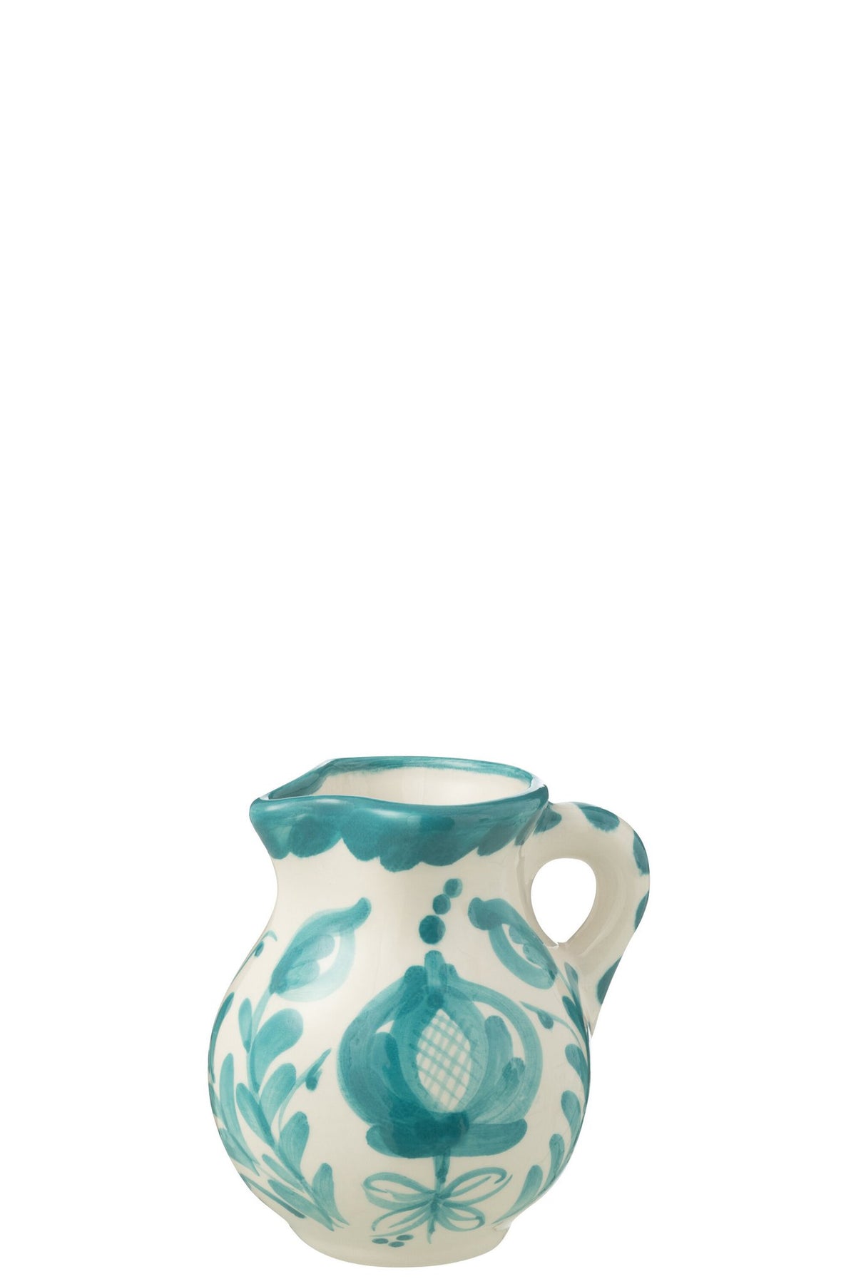 J-Line karaf Granada - keramiek - wit/aqua - small