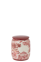 J-Line voorraadpot Moriko - porselein - rood/wit - small