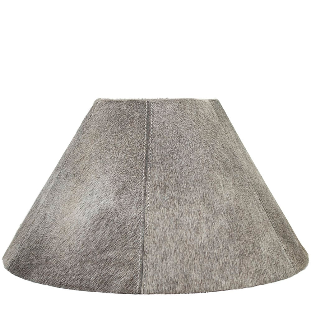 Lampenkap koehuid grijs h23 d39xd16cm
