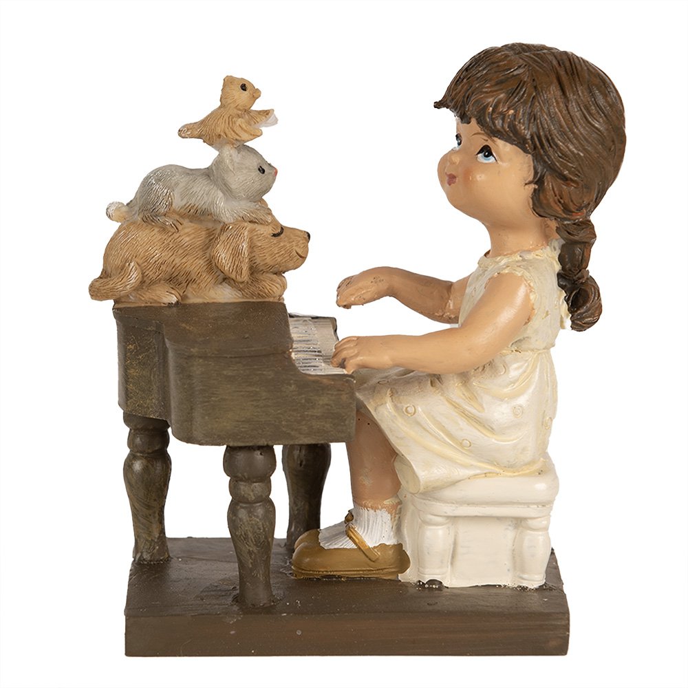 Beeld Meisje 10 cm Bruin Polyresin