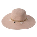 Hoed Dames Roze Papierstro Zonnehoed