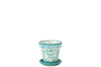 J-Line bloempot Granada - keramiek - aqua - small - Ø 21 cm