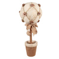 Decoratie Beeld Bloem Ø 20x50 cm Beige Textiel