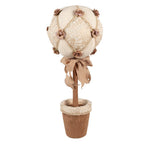 Decoratie Beeld Bloem Ø 20x50 cm Beige Textiel