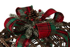 J-Line LED-cadeaus Lint + Dennenappels - ijzer - bruin/kerstrood