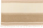 J-Line plaid Gestreept + Franjes - lichtroze/wit/beige - 180 x 130 cm
