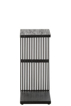 J-Line Bijzettafel met latten - gerecycled hout - zwart