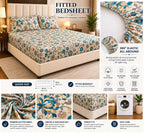 Laken | 100% katoen, elastisch getailleerd | King 200x200 cm, 3-delig pakket | Gedrukt