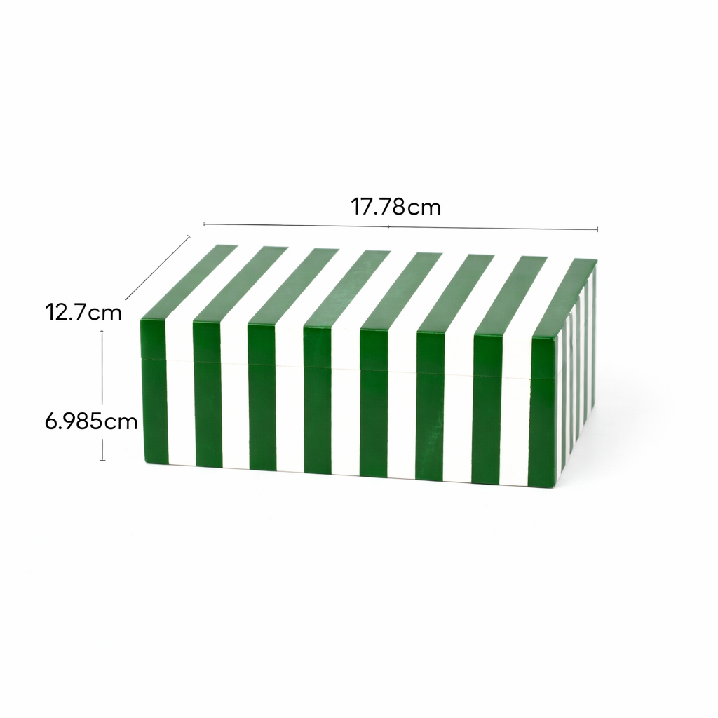 Groen Gestreepte Hars Opbergdoos Moderne MDF Decor Organizer