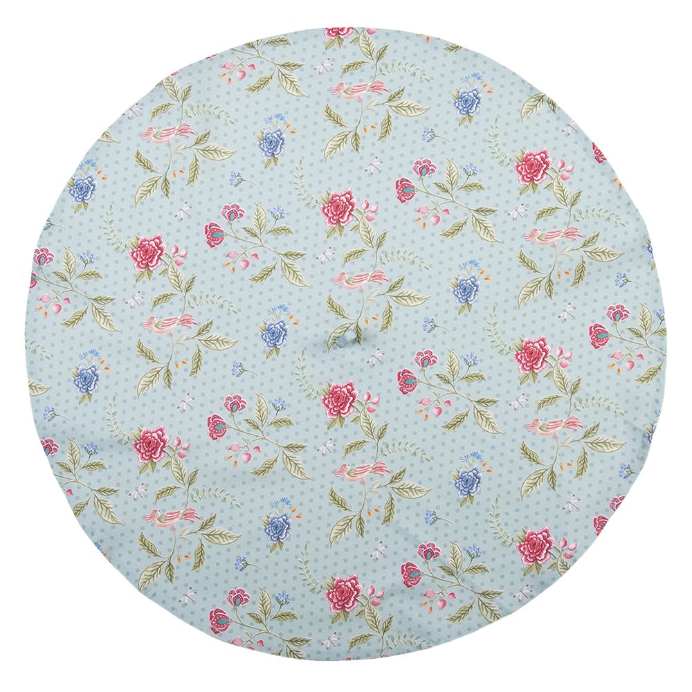Theedoek Ø 80 cm Blauw Groen Katoen Bloemen Vaatdoek