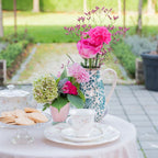 Dinerbord Ø 26 cm Wit Roze Porselein Bloemen Eetbord