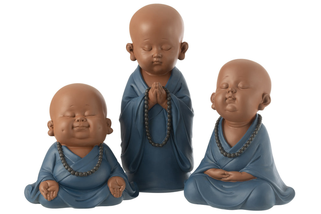 J-Line Monnik Bidden Resin Blauw