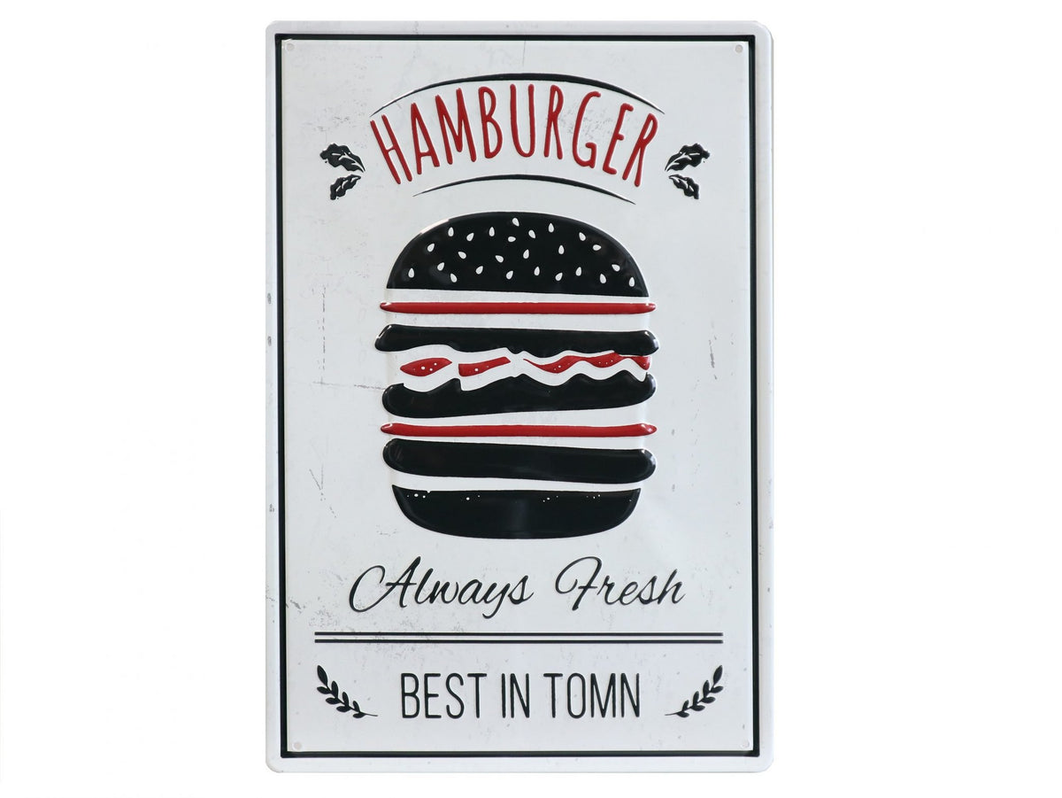 Hamburger Retro Wandbord 30x20