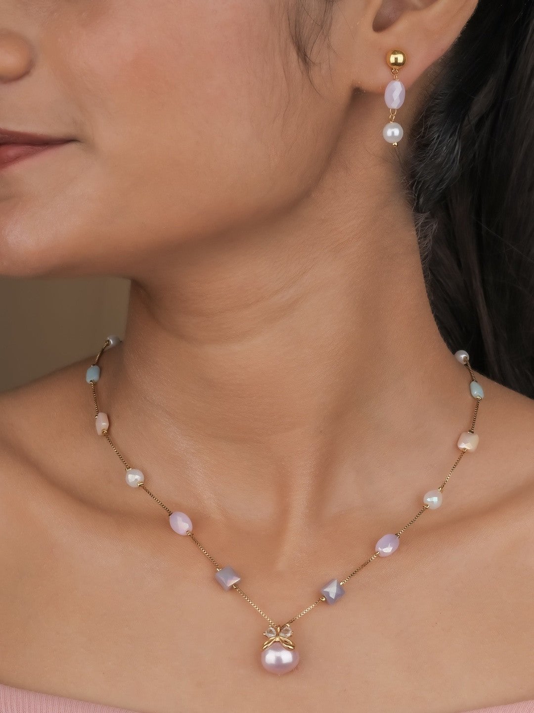Messing vergulde ketting – mode-sieraden – verguld messing met kristallen