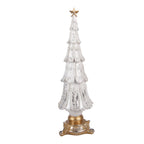 Kerstdecoratie Beeld Kerstboom Ø 9x30 cm Wit Kunststof