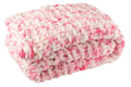 J-Line deken Gebreid - polyresin - roze/wit