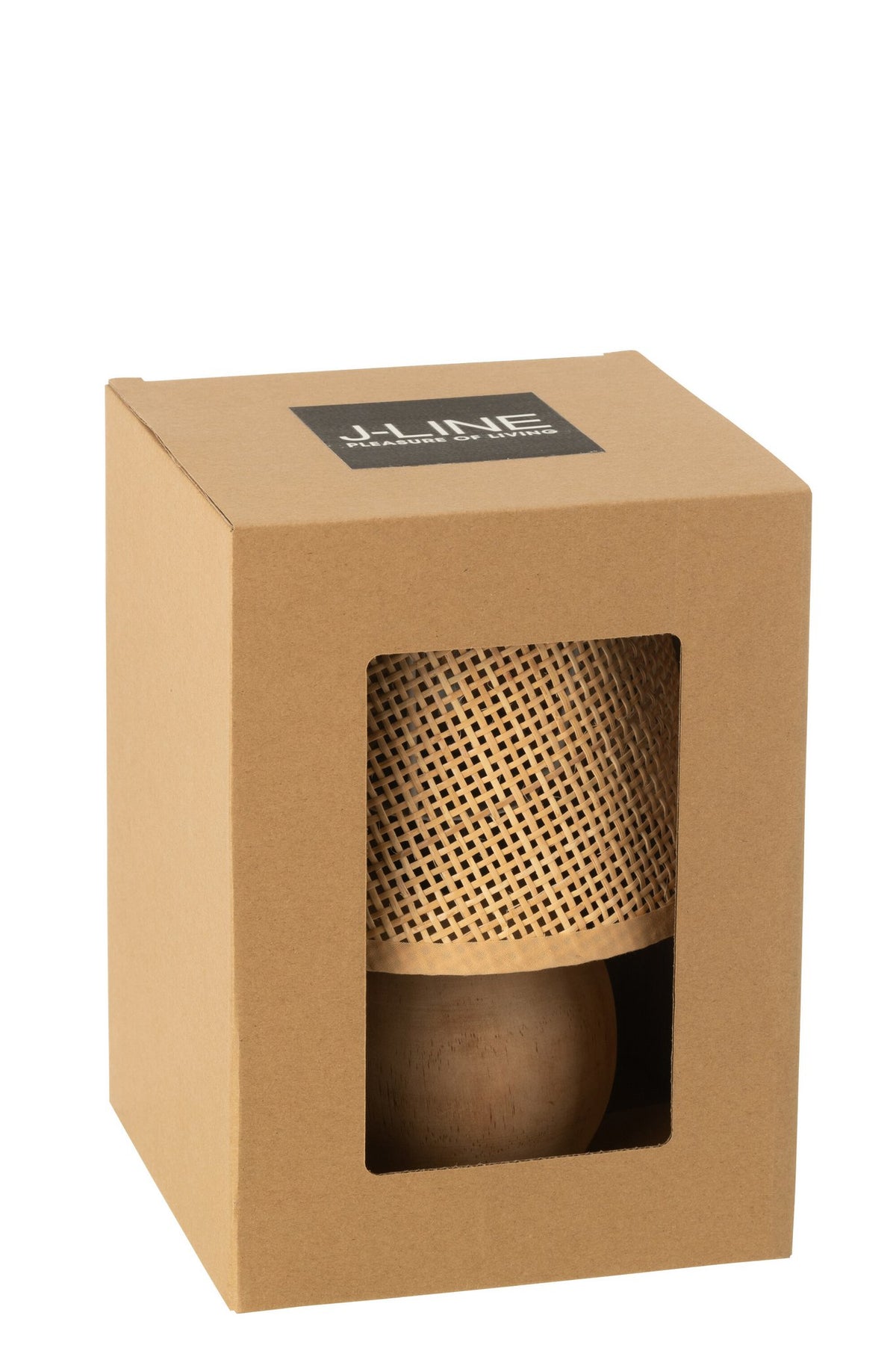 J-Line lamp Getwist - metaal/hout - naturel - LED lichtjes