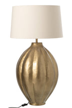 J-Line Geribbelde tafellamp - aluminium - goud