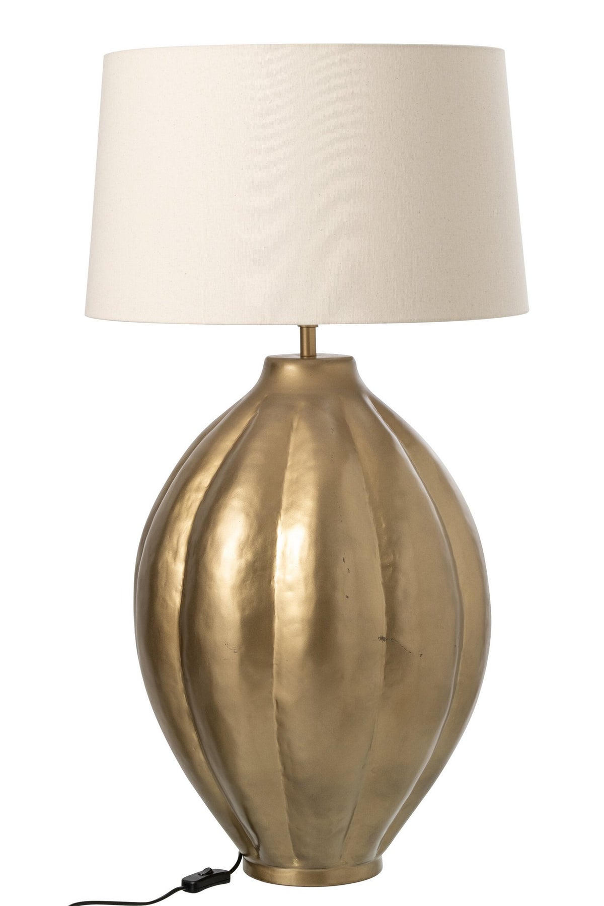 J-Line Geribbelde tafellamp - aluminium - goud