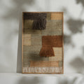 Wandkunst met houten frame - Katoenhennepkunst Bruin