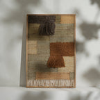 Wandkunst met houten frame - Katoenhennepkunst Bruin