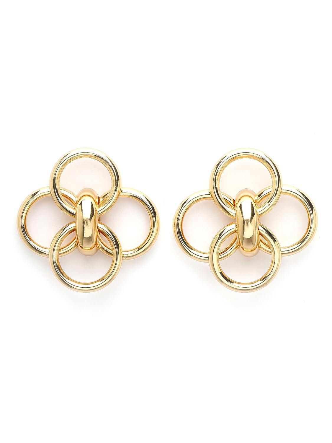 Oorknopjes met meerdere lussen – mode-sieraden – vergulde afwerking – individueel paar