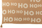 J-Line deken Hohoho - polyester - wit/beige