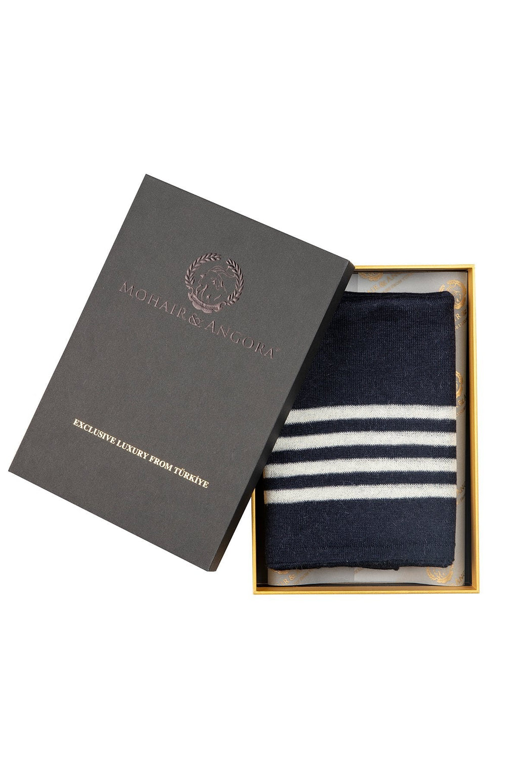 Men Navy Scarf Navy-ecru
