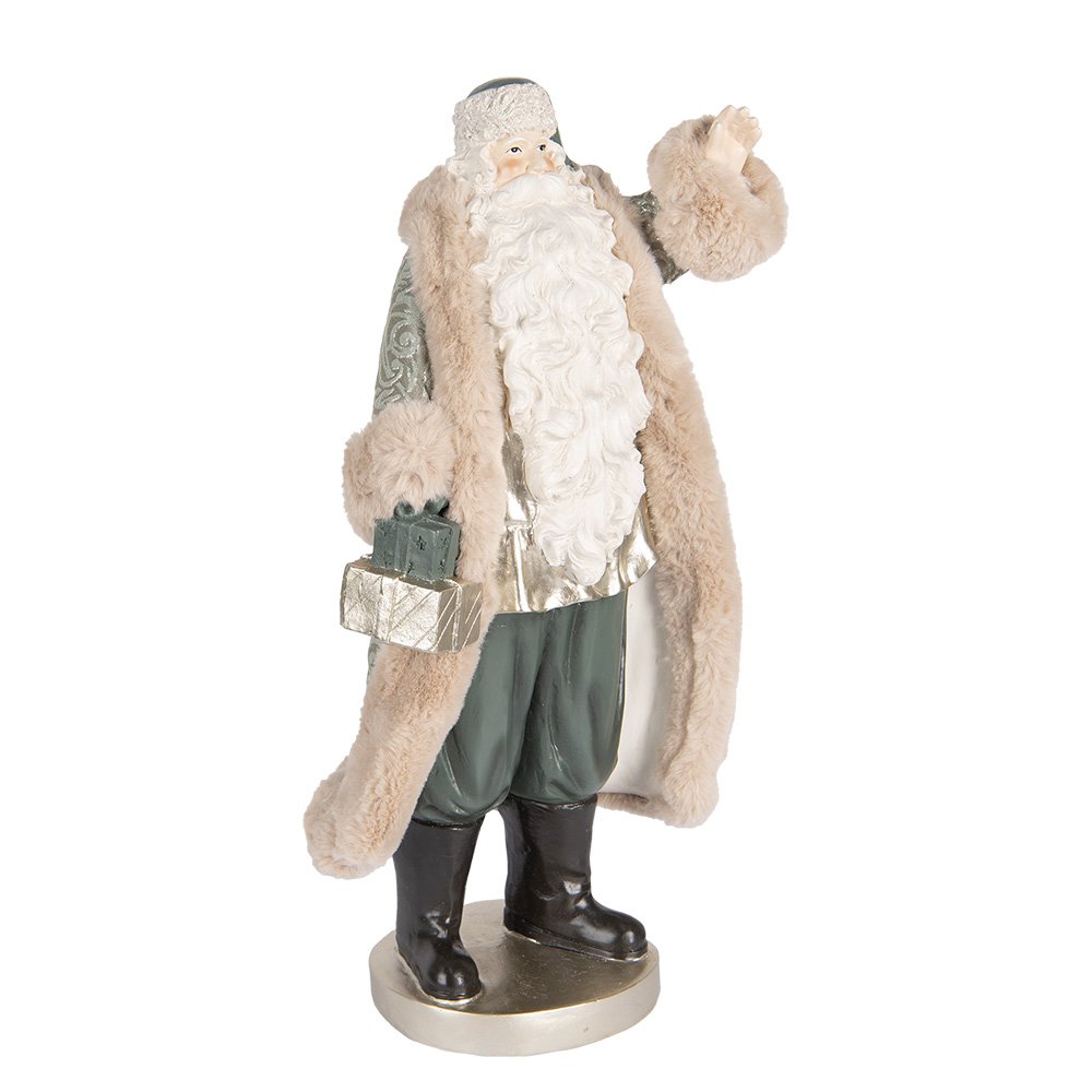 Kerstdecoratie Beeld Kerstman 20x15x42 cm Beige Kunststof