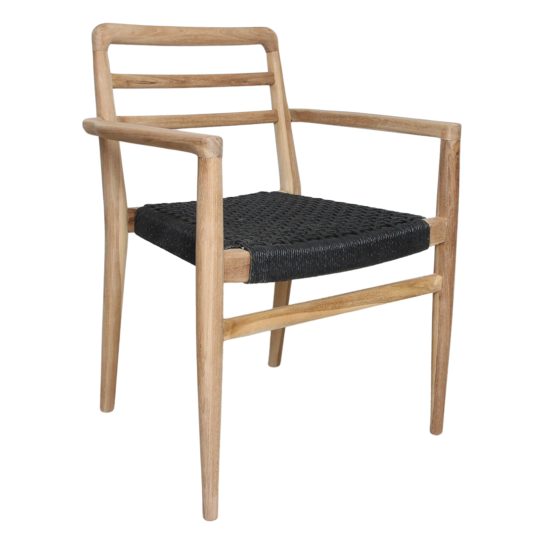 Verano teakhouten tuinstoel met armleuning - Zwart