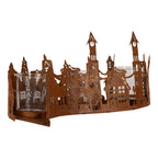 Waxinelichthouder Huis 27x8x12 cm Bruin Metaal