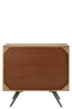 J-Line kast Geweven Draadontwerp - hout - naturel/zwart