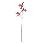 Decoratie Tak Vlinder 10x10x65 cm Rood Textiel