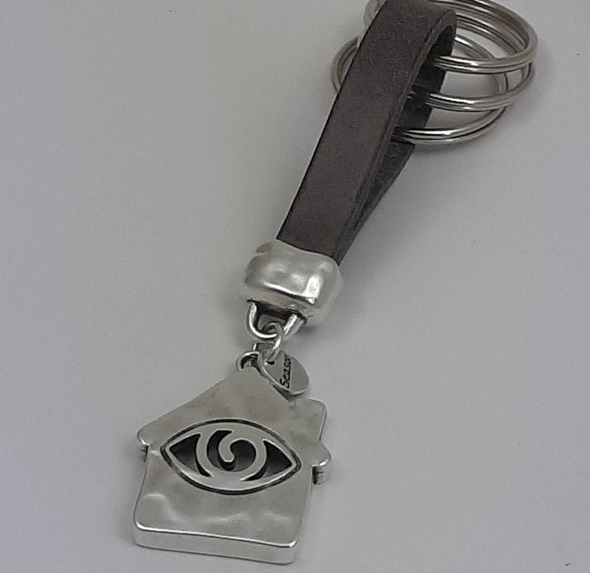 Sleutelhanger van leer Happy Home met Eye