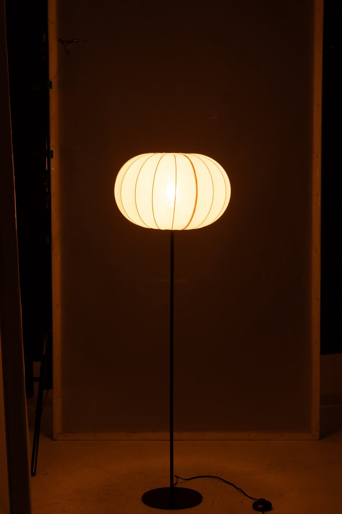 J-Line Staanlamp Lantaarn Metaal/Textiel Wit Small