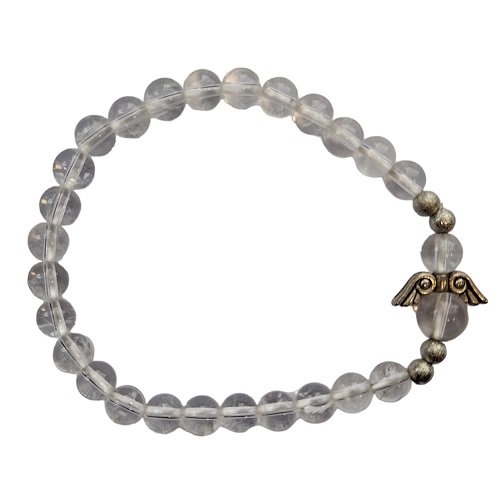 Dames armband Bergkristal met beschermengel
