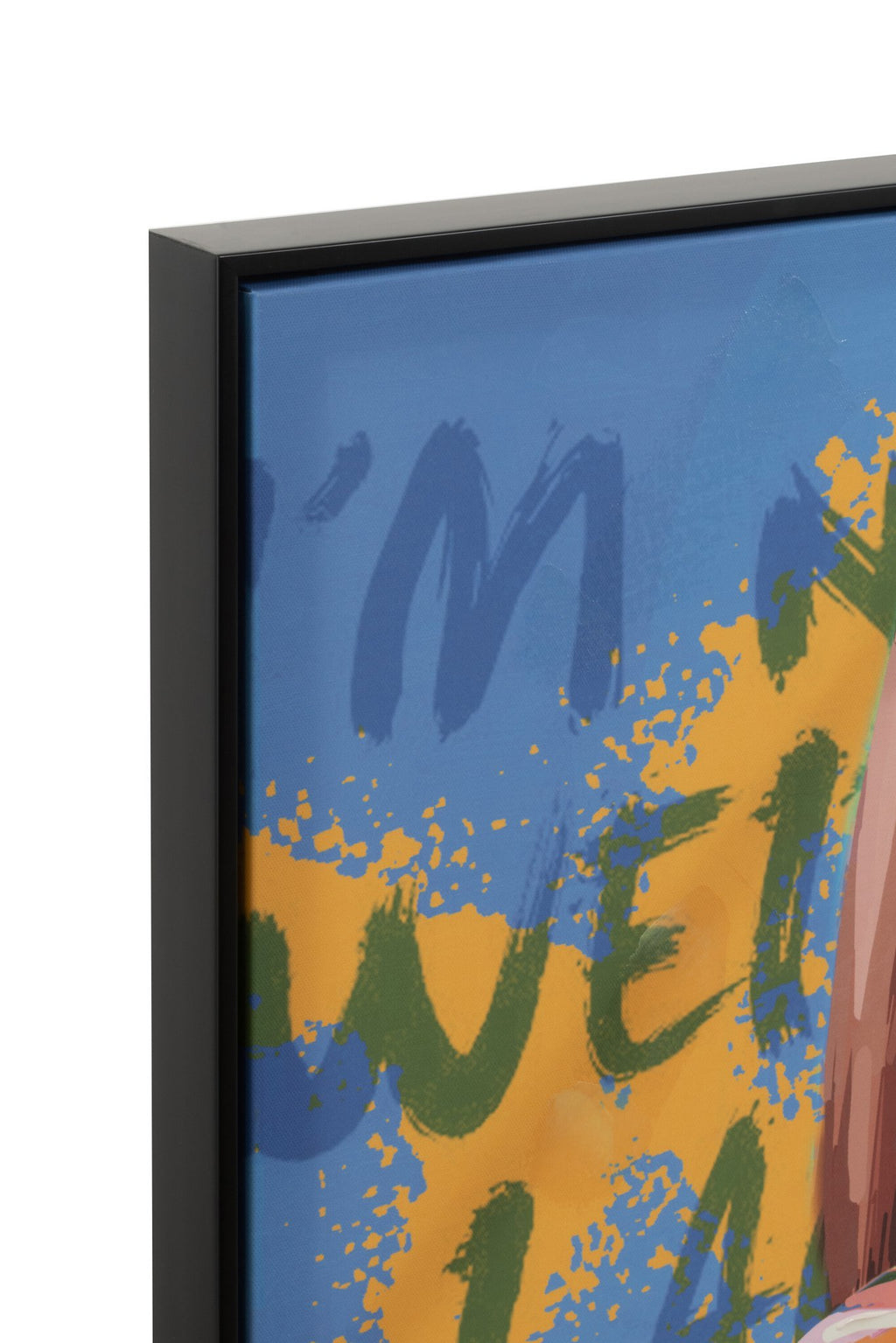J-Line wanddecoratie Graffiti Vrouw Lolly - canvas/verf - mix