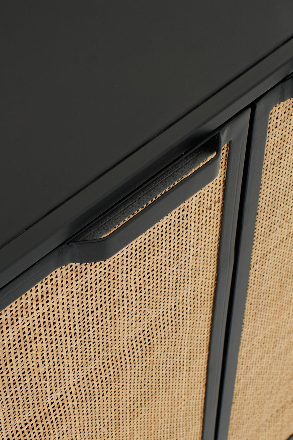J-Line kast Rieten Panelen - hout - zwart/naturel