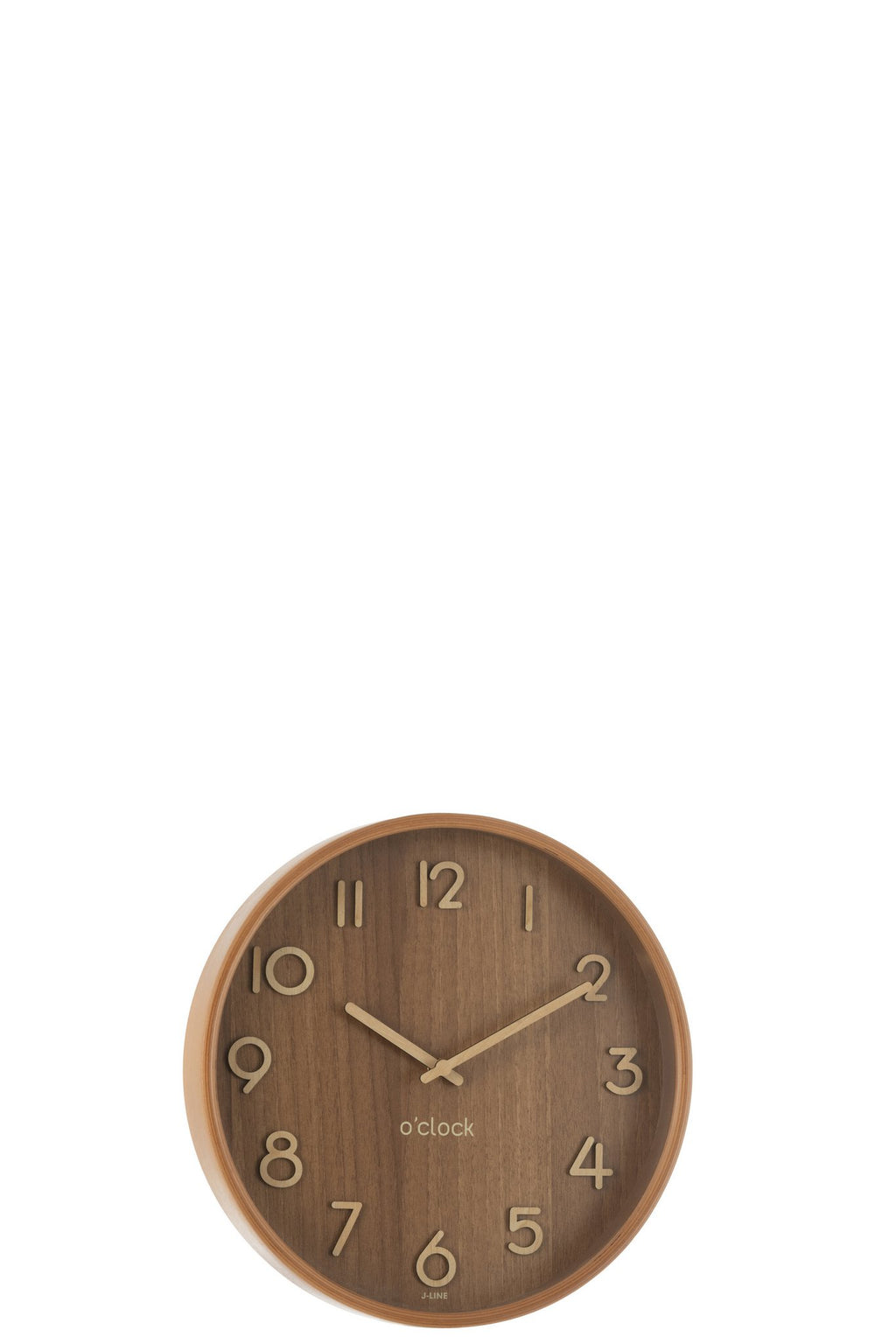 J-Line klok - multiplex/hout - donker naturel - small - Ø 30 cm