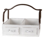 Mand 41x19x29 cm Wit Hout Bakje