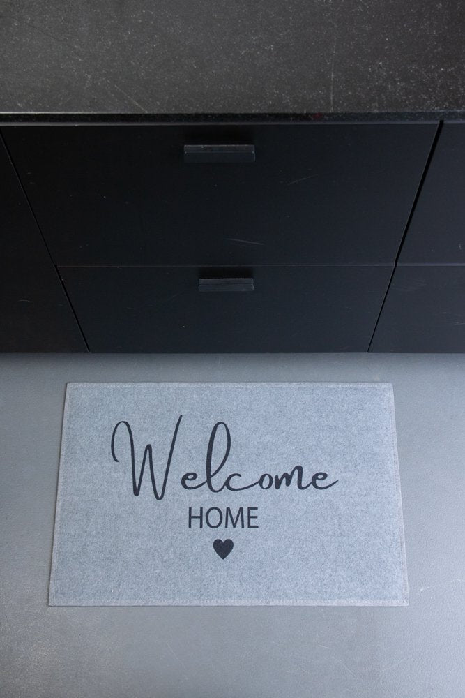 Deurmat welcome home grijs 75x50cm