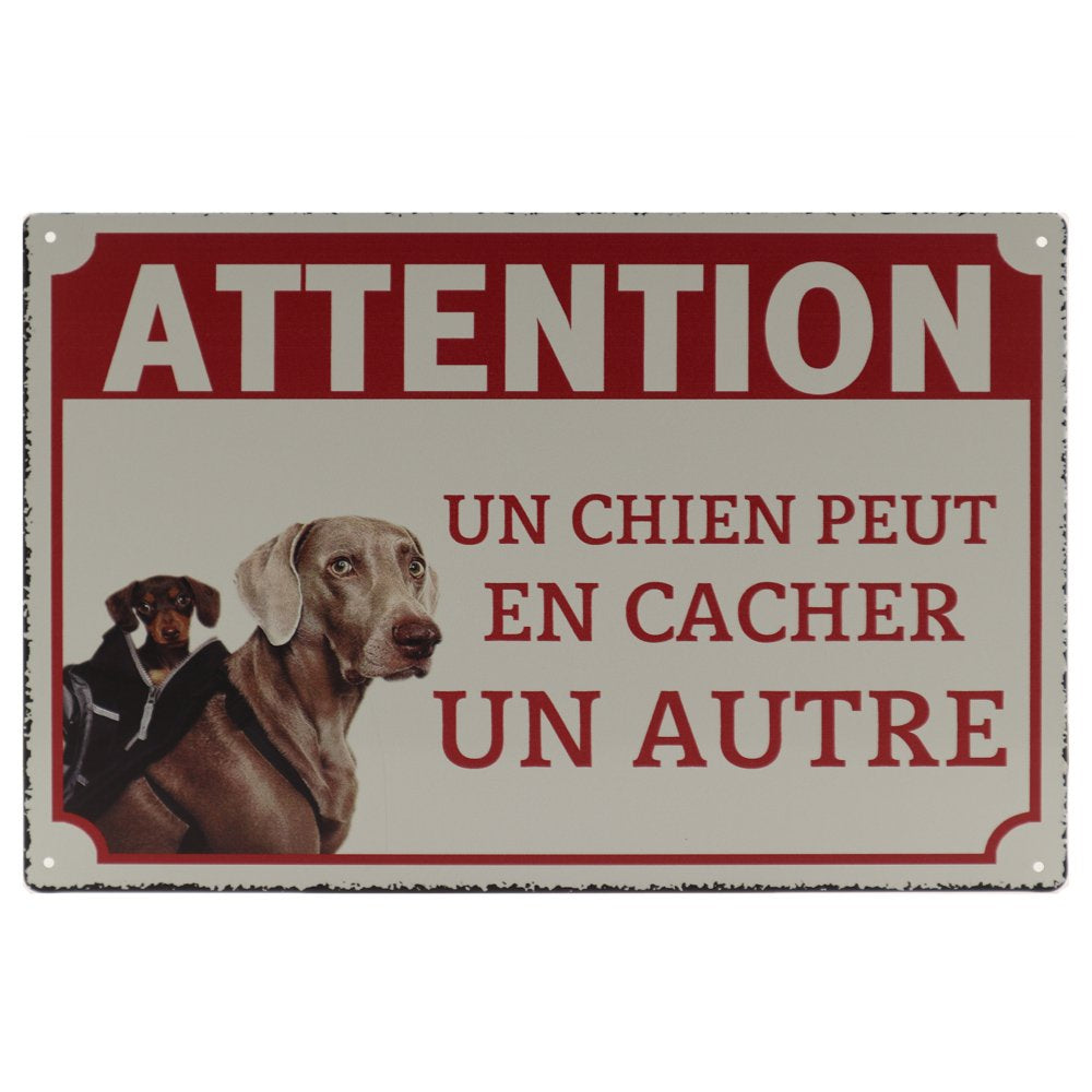 Attentie honden Retro Wandbord 20x30