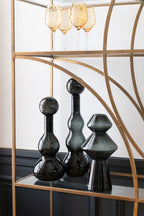 J-Line decoratoe Fles + Stop Carol - glas - zwart - large