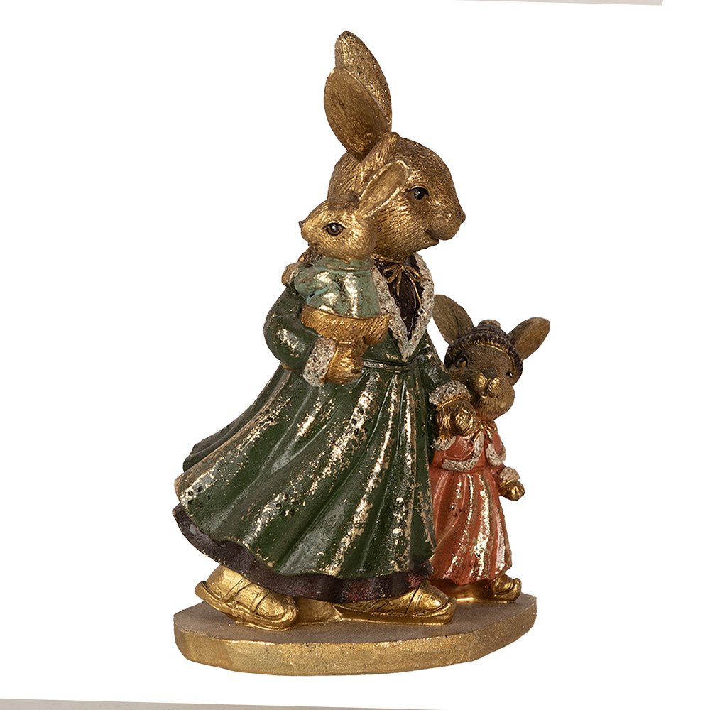 Beeld Konijn 19 cm Goudkleurig Polyresin Paasdecoratie