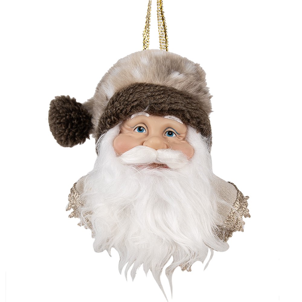 Kersthanger Kerstman 10x9x28 cm Bruin Kunststof